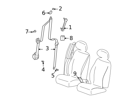 Front Seat Belts for 2002 Chrysler PT Cruiser #0