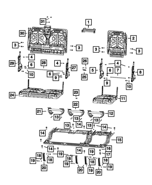 Rear Seats - Second Row Adjusters, Recliners, Shields and Risers for 2025 Ram 2500 #2