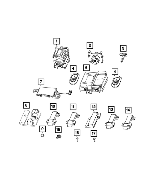 68508737AA - Electrical: Integrated Key Fob Transmitter for Mopar Image