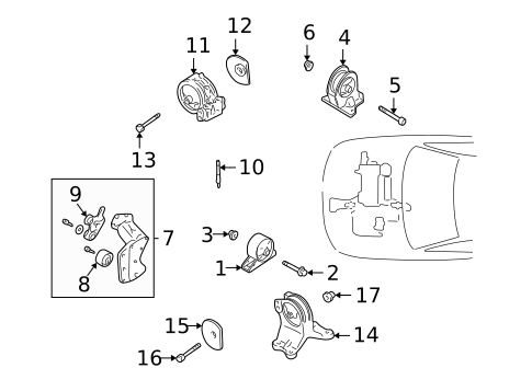Engine & Trans Mounting for 2001 Mitsubishi Eclipse #0