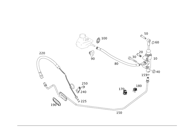 204290021264 - Pedal Assembly: Clutch Master Cylinder for Mercedes-Benz: C250, C300, C350, C63 AMG, E250, E350, E550, E63 AMG, E63 AMG S, GLK250, GLK350 Image image