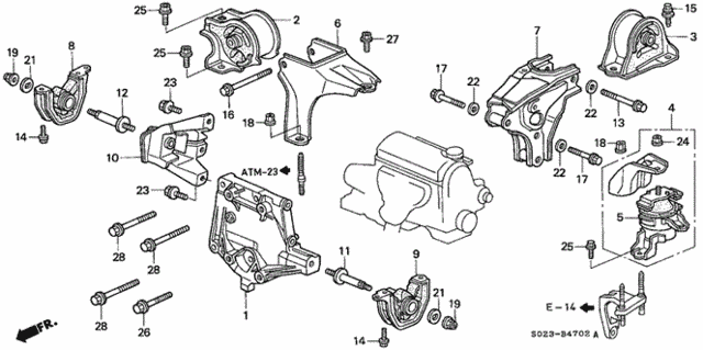Engine Mount (CVT) for 1997 Honda Civic #0