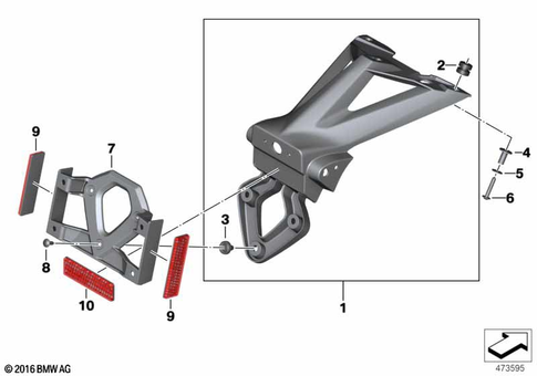 Rear Wheel Cover, License Plate Bracket for 2014 BMW-Motorrad S 1000 R #5