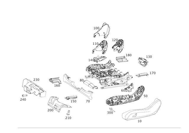 2059192000 - Driver Seat: Cover, Height Adjustment for Mercedes-Benz: C43 AMG, C63 AMG, C63 AMG S, E400, E450, E53 AMG Image image