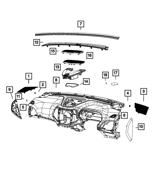 1WF95DX9AB - Interior Trim: Defroster Grille for Mopar Image