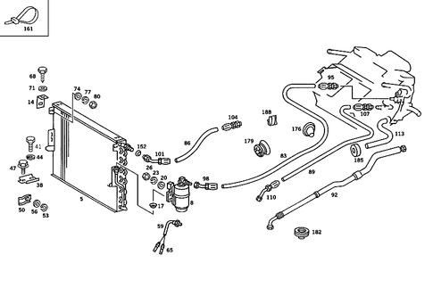 Refrigerant Line Arrangement for 1985 Mercedes-Benz 380SL #0