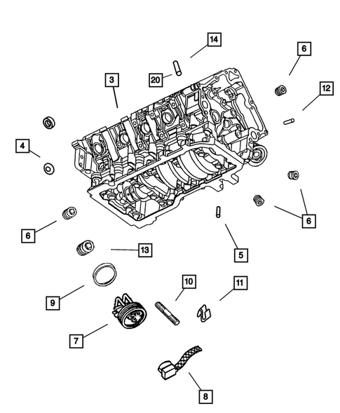 Cylinder Block for 2004 Dodge Durango #0