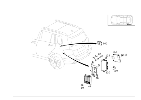 Control Units and Relays in Trunk for 2010 Mercedes-Benz GLK350 #0