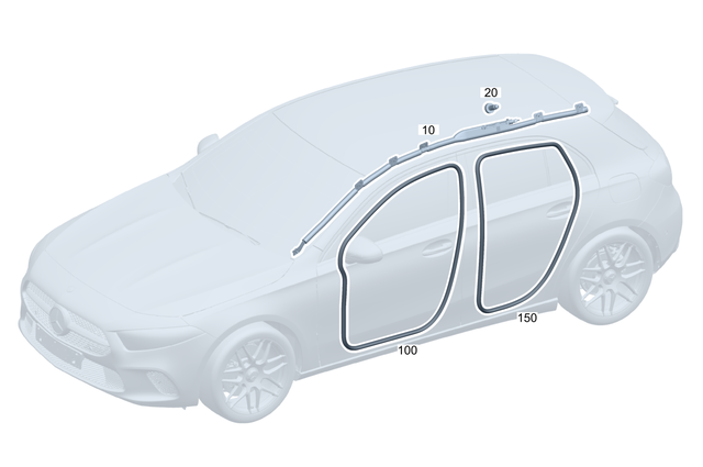 2478603004 - Interior Trim/Exterior Detachable Parts: Window Airbag for Mercedes-Benz: GLA250, GLA35 AMG, GLA45 AMG Image image