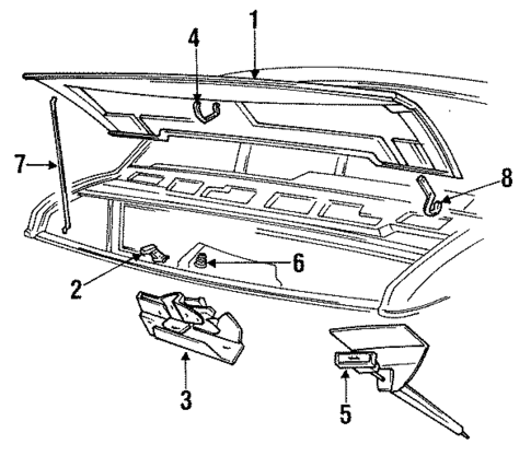 Hood & Components for 1991 Dodge B250 #0