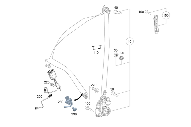 1678601702 - Driver Seat: Seat Belt for Mercedes-Benz: GLE350, GLE450, GLE450e, GLE53 AMG, GLE580, GLE63 AMG S, GLS450, GLS580, GLS63 AMG, Maybach GLS600 Image image