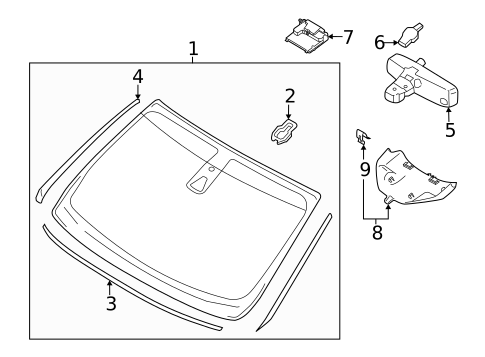 Glass - Windshield for 2020 Lincoln Nautilus #0