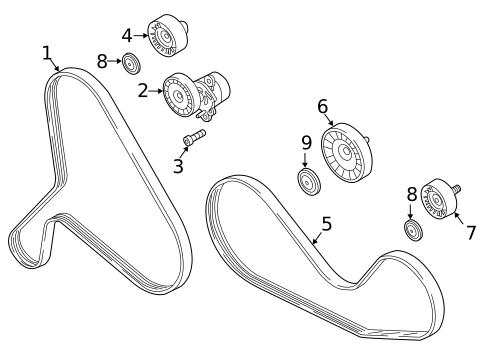 Belts & Pulleys for 2023 Audi SQ5 Sportback #0