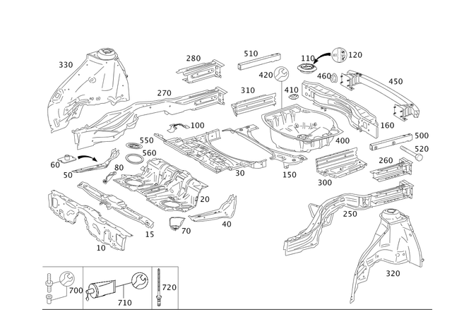 168670009309 - Substructure: Repair Kit for Mercedes-Benz: 180C, 250, 300S, 350SL, 380SL, 380SLC, 450SL, 450SLC, 560SL, C230, C240, C250, C280, C300, C32 AMG, C320, C350, C55 AMG, C63 AMG, CL500, CL55 AMG, CL550, CL600, CL63 AMG, CL65 AMG, CLK430, E250, E350, E400, E550, E63 AMG, S350, S400, S430, S500, S55 AMG, S550, S600, S63 AMG, SLR McLaren Image image