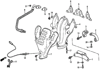 Exhaust Manifold (2) for 1985 Honda Prelude #0
