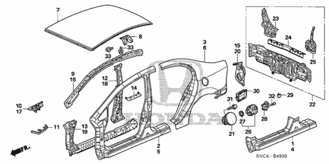 Outer Panel - Rear Panel for 2006 Honda Civic #0