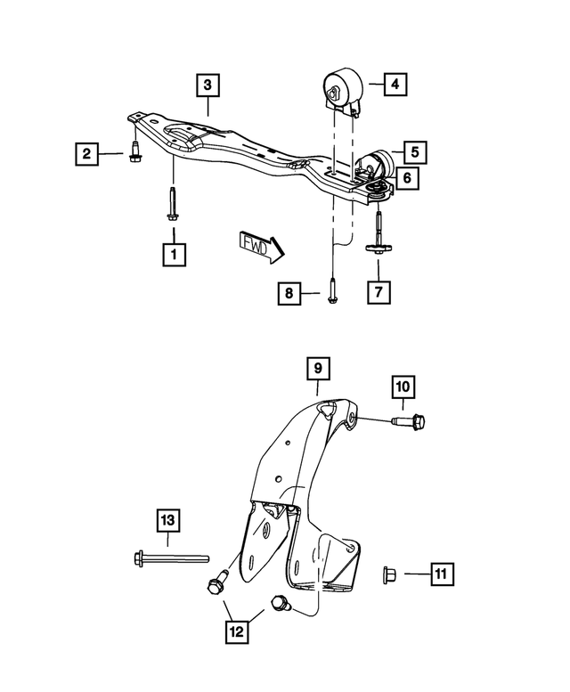 6503523 - 3.3L Gas; Engine: Hex Head Bolt, Mounting for Chrysler: Pacifica, Sebring, Town &amp; Country, Voyager | Dodge: Caravan, Grand Caravan, Stratus Image