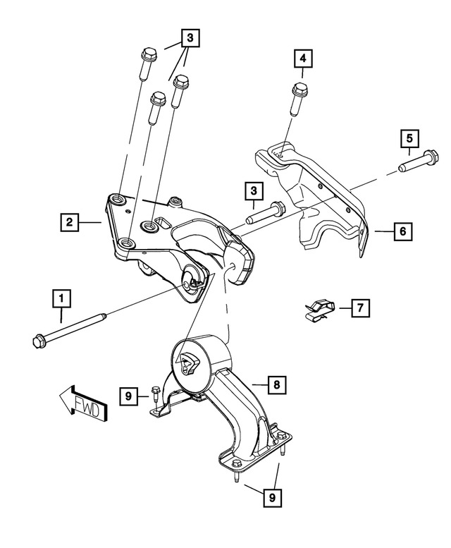 6501742 - 3.6L Gas; Engine: Hex Head Bolt And Washer, Mounting for Mopar Image image