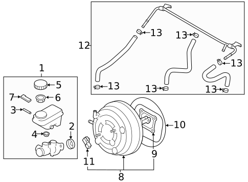 Master Cylinder - Components On Dash Panel for 2021 Subaru Forester #0