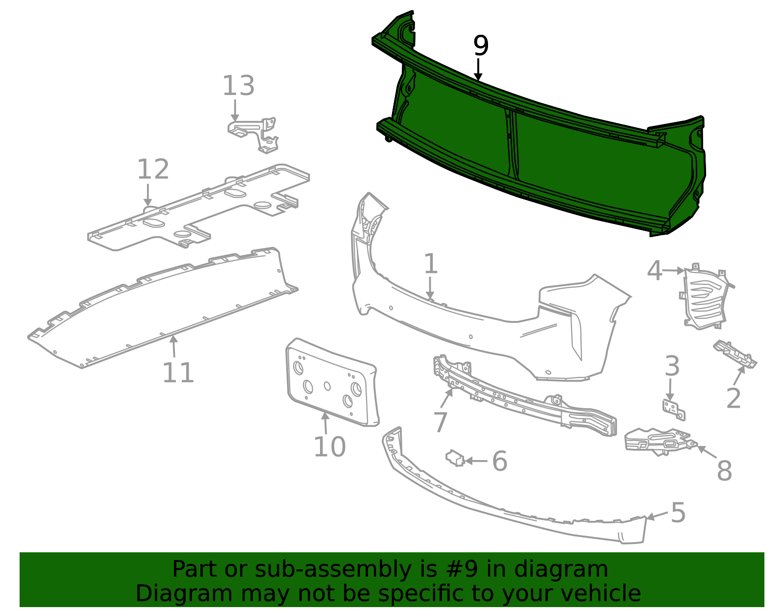 2021-2025 Chevrolet Front Bumper Fascia Upper Stiffener