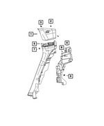 7KL18TX7AB - Interior Trim: C Pillar Molding, Right for Mopar Image