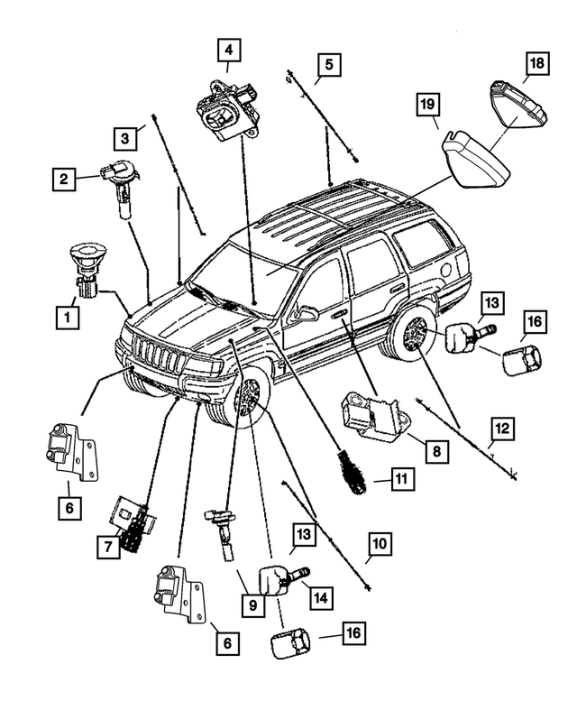 56010410AD - Electrical: Air Bag Sensor, Right for Mopar Image