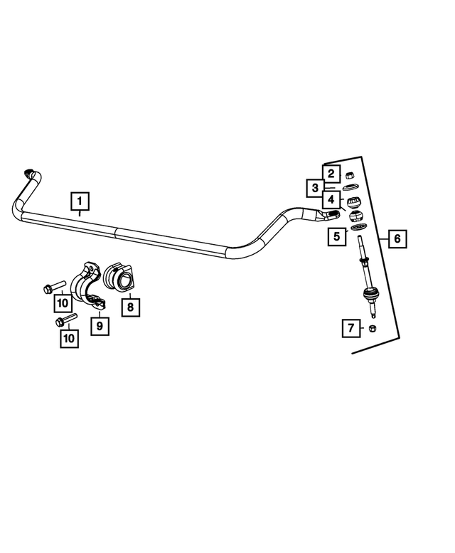 « 68209833AB – Front Suspension : Bague De Barre Stabilisatrice Retenue pour Mopar Image »