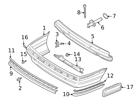 Rear Bumper for 1998 BMW 740iL #0
