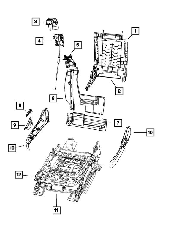 68024915AB - Interior Trim: Support Lumbar for Mopar Image image