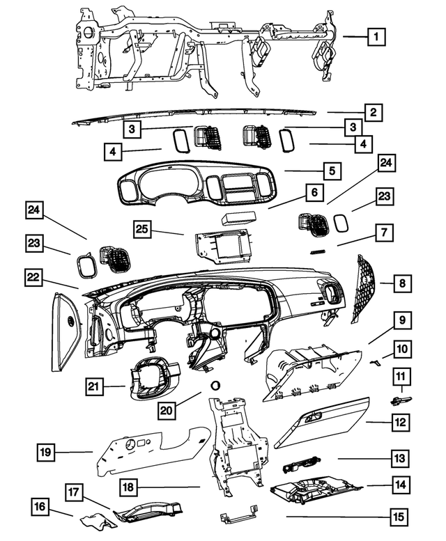 68217665AF - Interior Trim: Instrument Panel Reinforcement for Mopar Image
