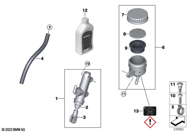 34318529423 - Brakes: Rear Brake Master Cylinder -  for BMW-Motorrad Image