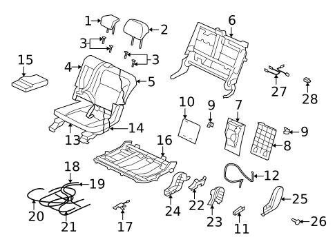 Rear Seat Components for 2013 Mitsubishi Outlander #0
