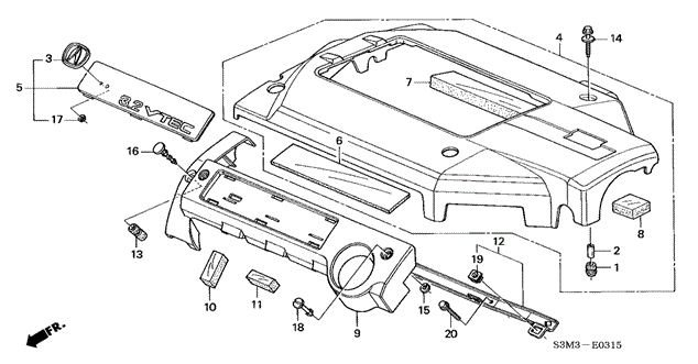 Intake Manifold Cover (1) for 2003 Acura CL #0
