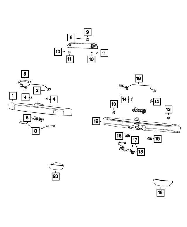 5PE45TZZAA - Electrical: Light Support Bar for Jeep: Compass Image