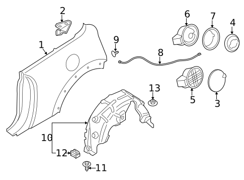 Quarter Panel & Components for 2015 Mini Cooper #2
