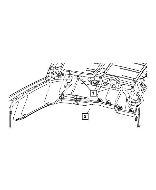 55365010AD - Restraints: Side Curtain Air Bag, Right for Mopar Image