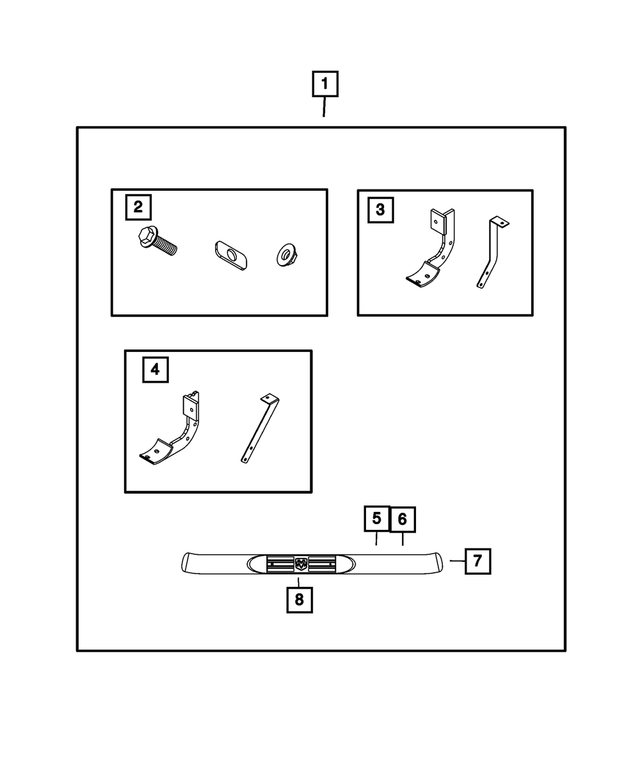 68020960AA - Mopar Accessories - Component Parts: Side Step Bracket Kit, Right Hand for Mopar Image image