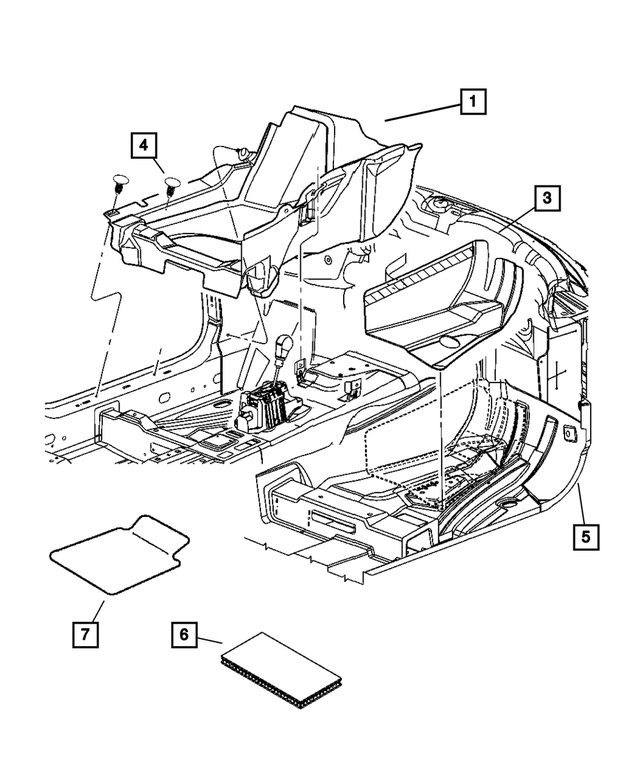 UU86BD1AG - Interior Trim: Floor Console Carpet, Right for Chrysler: 300 Image