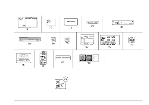 Type Plate, Guide Signs for 1993 Mercedes-Benz 600SL #0
