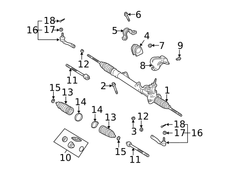Steering Gear & Linkage for 2004 Toyota Echo #0