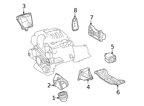 Engine & Trans Mounting for 2007 Mercedes-Benz CLK350 #0