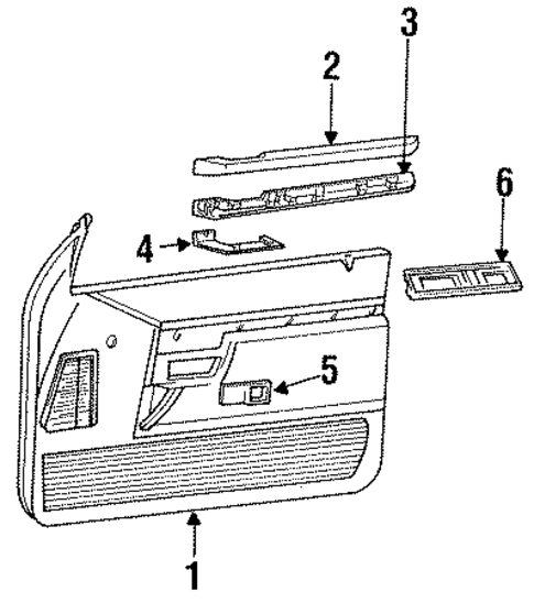 Interior Trim - Front Door for 1992 Ford Explorer #0