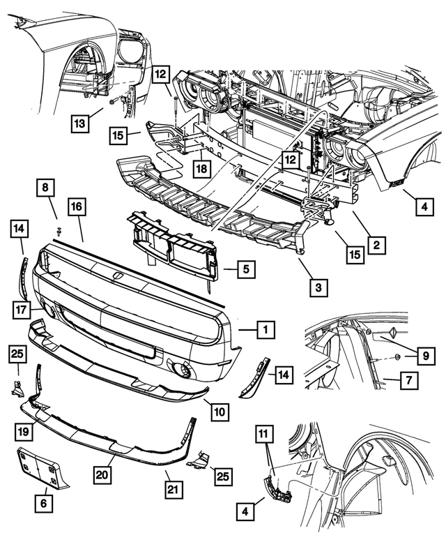 68109837AA - Frame, Bumper and Fascia: Front Air Dam for Mopar Image