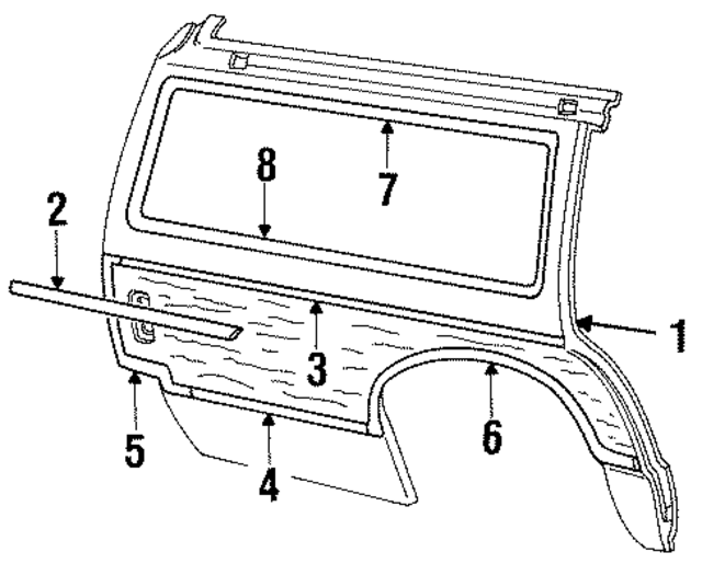 D9AZ7427846A - Body: Quarter Panel for Ford: Country Squire, LTD, LTD Crown Victoria Image