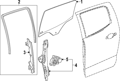 Glass - Rear Door for 2023 Chevrolet Colorado #0
