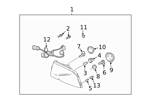 Headlamp Components for 2004 Lincoln Navigator #1