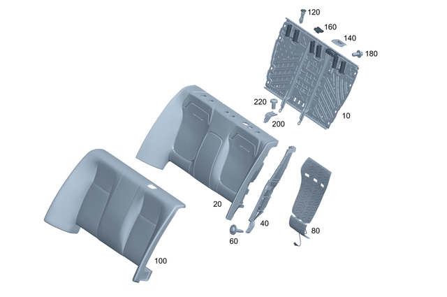 2069201300 - Rear Seat: Padding, Rr Seat Backrest for Mercedes-Benz Image image