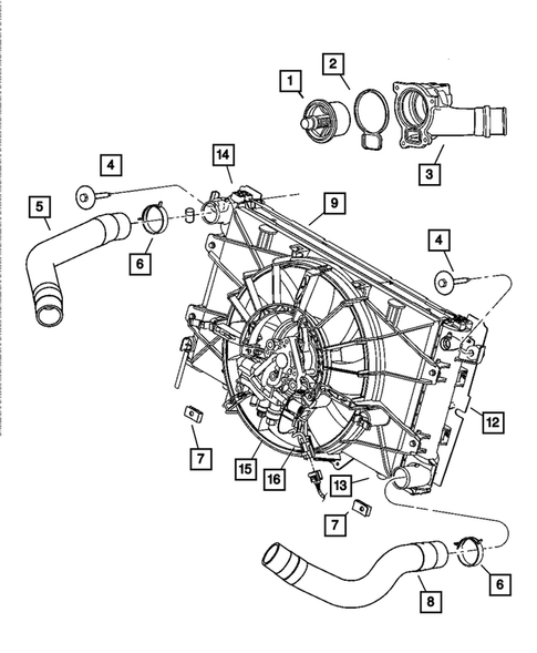 Radiator and Related Parts for 2004 Dodge Viper #0