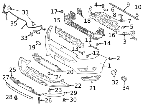 Bumper & Components - Front for 2018 Ford Focus #1