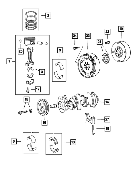 Crankshaft, Piston and Drive Plate for 2002 Chrysler Concorde #0